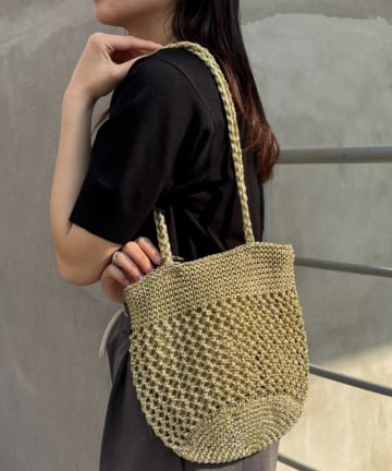 CIAOPANIC TYPY(チャオパニックティピー) 【2025年S/S新作】カラビナ付きメタリックヤーンBAG