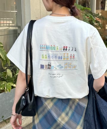DISCOAT(ディスコート) グローサリーバックプリントTシャツ《ユニセックス》