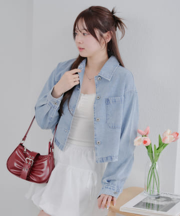 NICE CLAUP / OLIVE des OLIVE OUTLET(ナイスクラップ  / オリーブ デ オリーブ アウトレット) 【春の新作】【OUTLET限定】デニムショートジャケット