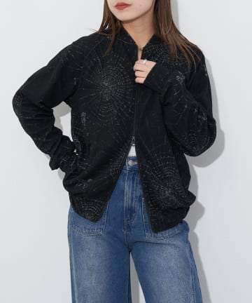CIAOPANIC(チャオパニック) 【NEEDLES/ニードルズ】RIB COLLAR TRACK JACKET - PILE JACQUARD/SPIDER WEB