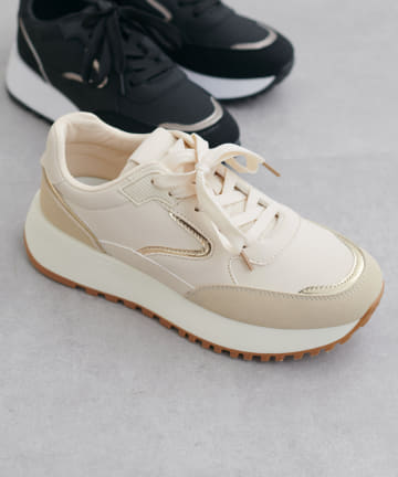 natural couture(ナチュラルクチュール) 【パルクロ限定】ゴールドポイントスニーカー
