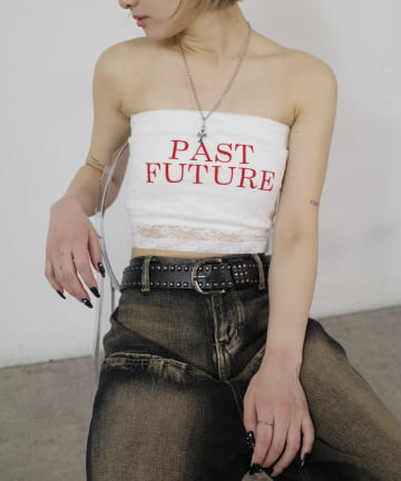 PAST FUTURE レースベアトップ