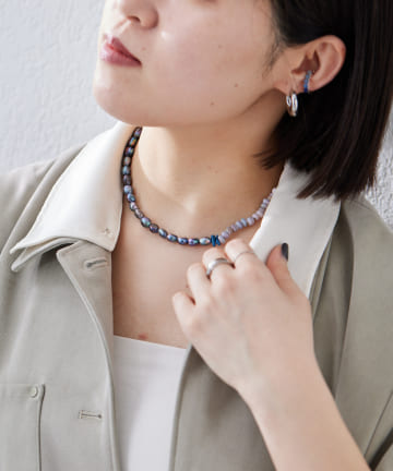 ear PAPILLONNER(イア パピヨネ) 《インフルエンサーuchida企画/スターリングシルバー使用》淡水パールデザインネックレス