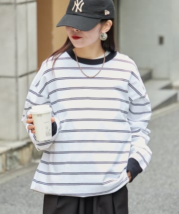 CIAOPANIC TYPY(チャオパニックティピー) 【ユニセックス】ビックシルエットアソートボーダーTシャツ