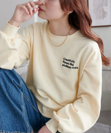 【WEB限定】3段ロゴ刺繍ショートスウェット