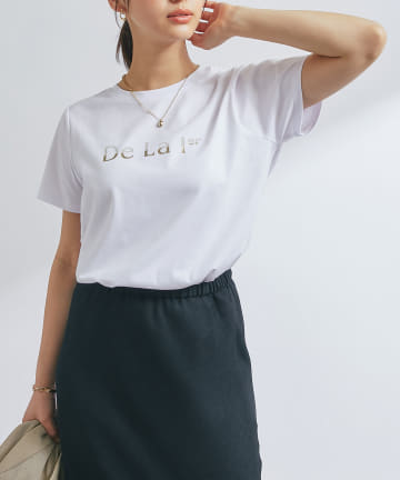 un dix cors(アンディコール) 《接触冷感・吸水速乾》箔ラインロゴTシャツ