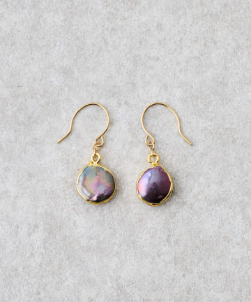 バロックパールピアス(ブルー)