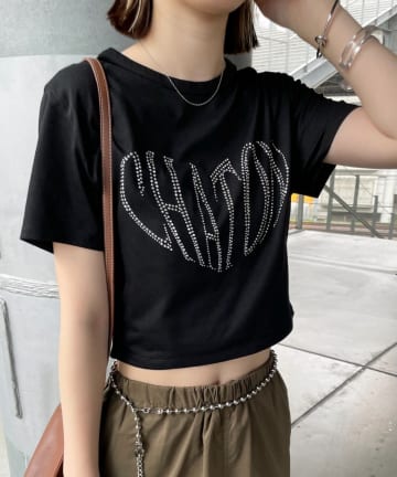 OUTLET(アウトレット) 【mystic】ラインストーンTシャツ