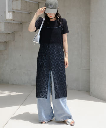 OUTLET(アウトレット) 【Kastane】レースフラワーキャミワンピース