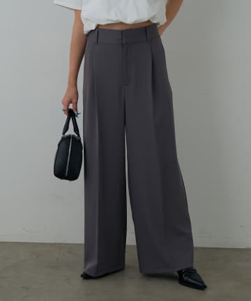 【低身長向けPMサイズ追加！】ウエスト調整可能　美シルエットワイドパンツ