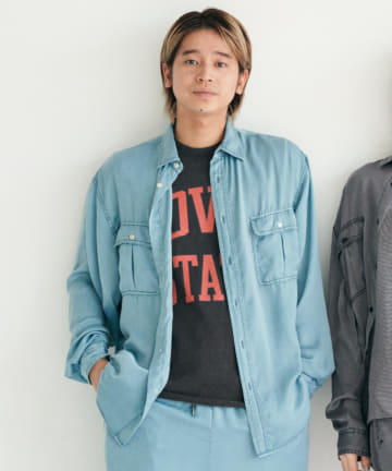 OUTLET(アウトレット) 【Kastane】【WHMSIC】オーバーダイサテンシャツ