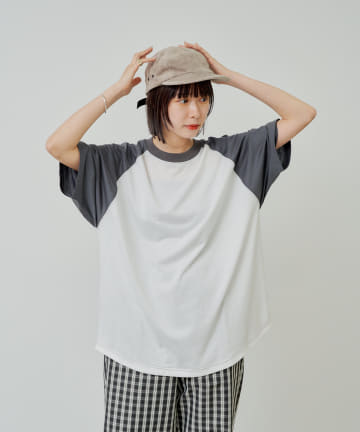 OUTLET(アウトレット) 【Kastane】【WHIMSIC】スラブヤーンベースボールTシャツ