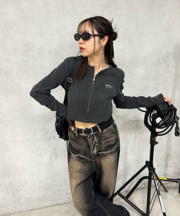 OUTLET(アウトレット) 【WHO'S WHO gallery】【SLOPPY】ロゴジップトップス