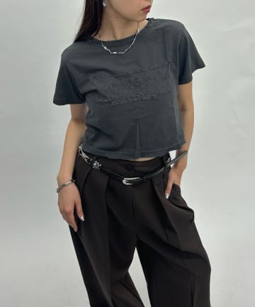 OUTLET(アウトレット) 【KOOKY''N/クーキー】BRONXリメイクライクパッチ刺繍TEE