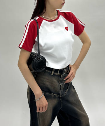 【WHO'S WHO gallery】【SLOPPY】ハートラインTEE