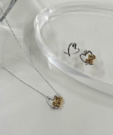 LAPUIS　Line Coil Heartネックレス