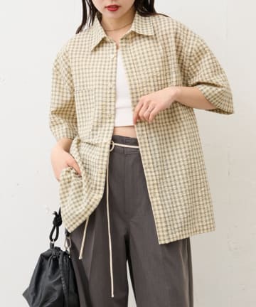 CIAOPANIC TYPY(チャオパニックティピー) 【UNISEX】ポコポコチェック半袖シャツ