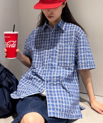 CIAOPANIC TYPY(チャオパニックティピー) 【UNISEX】ポコポコチェック半袖シャツ