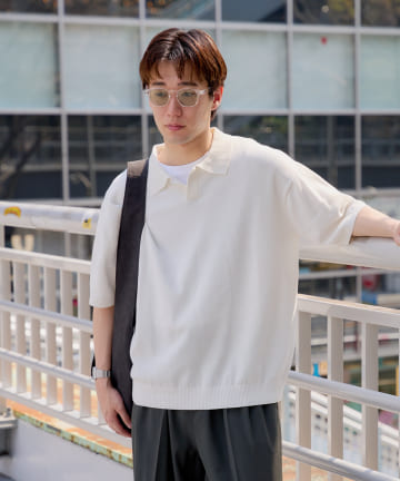 【WHIMSIC】ファインニットショートスリーブポロシャツ