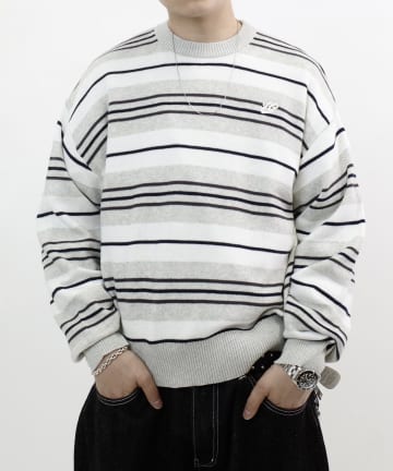 OUTLET(アウトレット) 【WHO'S WHO gallery】【EXCHANGEZ】ボーダーニット