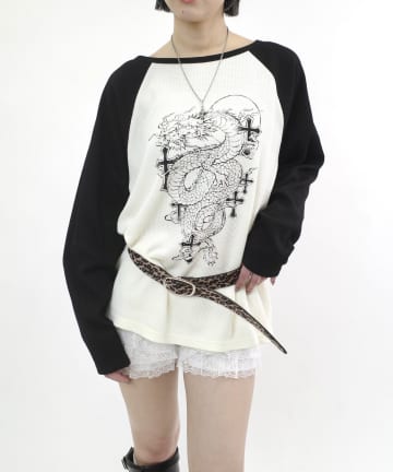 OUTLET(アウトレット) 【WHO'S WHO gallery】ドラゴンワッフルトップス