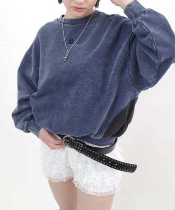OUTLET(アウトレット) 【WHO'S WHO gallery】【SLOPPY】リブ切り替えトップス