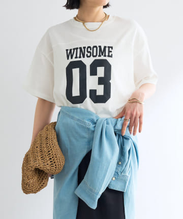 un dix cors(アンディコール) 《綿100％・リラックスした着心地》ナンバリングリラックスTシャツ