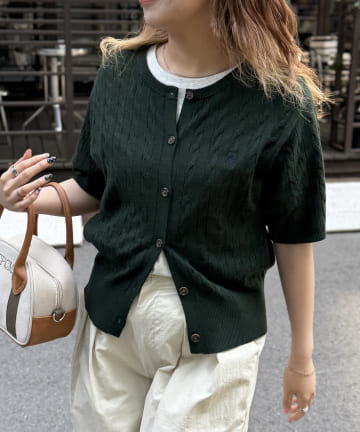 CPCM(シーピーシーエム) 【U.S. POLO ASSN.】ケーブルニット半袖カーディガン