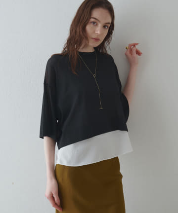 クロップドハーフニットTEE