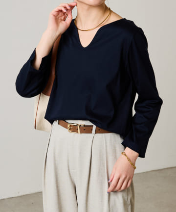 【ロングシーズン使える】スムース7分袖カットソー