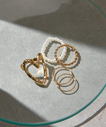 Lattice(ラティス) パールハートリングセット(5P)