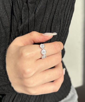 Lattice(ラティス) 【ホワイトメタル】フラワーメタルリング