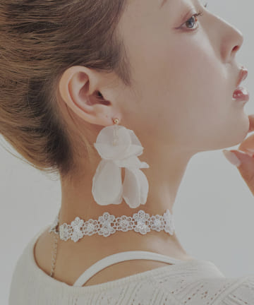 Lattice(ラティス) シフォンフラワーピアス
