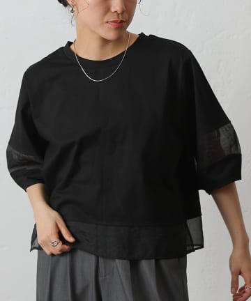 COLONY 2139(コロニー トゥーワンスリーナイン) シアー切替ランタンスリーブプルオーバー