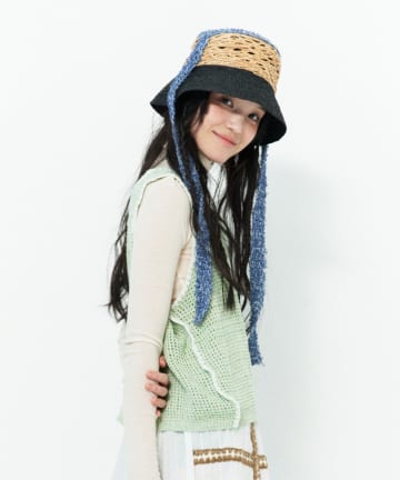 ear PAPILLONNER(イア パピヨネ) 【MISU A BARBE(ミスアバルブ）】HIDDLY BUCKET/ハット