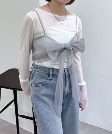 [mline]チュールリボンビスチェ