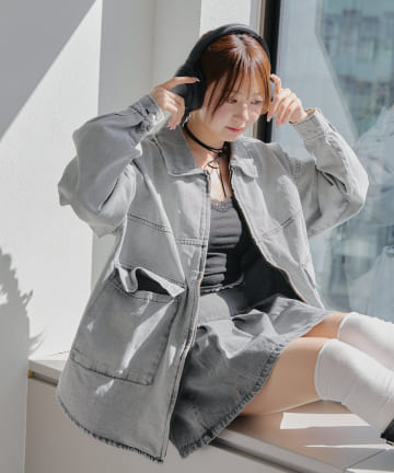 NICE CLAUP / OLIVE des OLIVE OUTLET(ナイスクラップ  / オリーブ デ オリーブ アウトレット) 【春の始まりはデニムから！】【MARCHES】デニムＺＩＰブルゾン