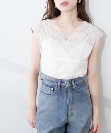 natural couture(ナチュラルクチュール) 【0351060381で追加予約中】前後２ＷＡＹ総レースインナー