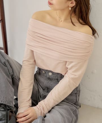 OUTLET(アウトレット) 【Chico】アシメドレープデザイントップス