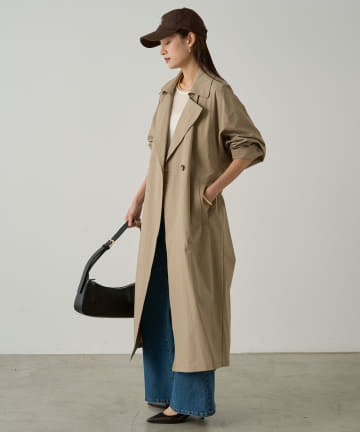OUTLET(アウトレット) 【Loungedress】ワッシャータフタトレンチコート