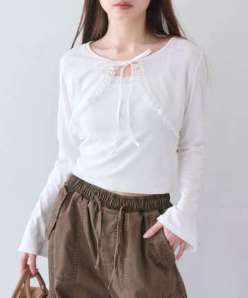 OLIVE des OLIVE(オリーブ デ オリーブ) 【セットアイテム】レースフリルボレロセット