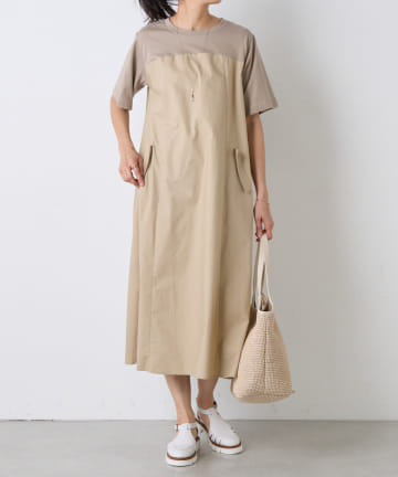BEARDSLEY(ビアズリー) 《完売サイズ追加検討》カットコンビフレアワンピース