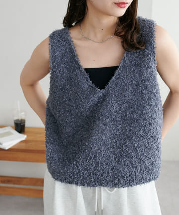 【WEB限定】リボンヤーンベスト