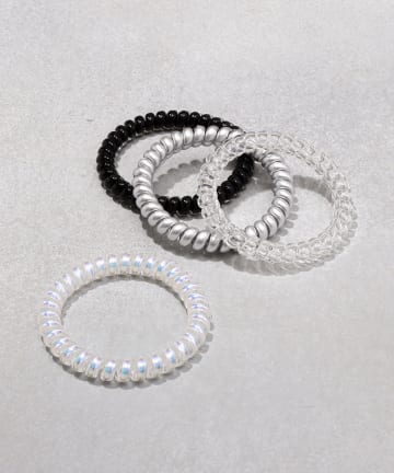 3COINS(スリーコインズ) ジップロック付コイルポニー