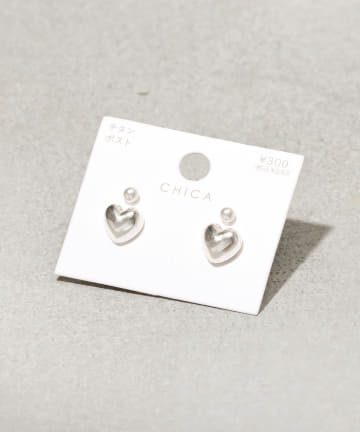 メタルハートピアス4個セット