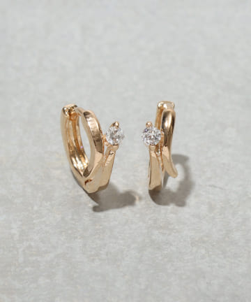 3COINS(スリーコインズ) キュービックメタルワンタッチピアス
