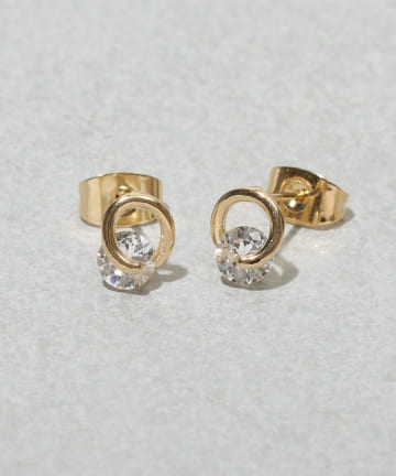 3COINS(スリーコインズ) キュービックメタルミニピアス