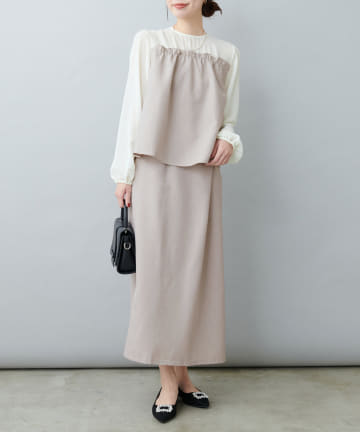 NICE CLAUP / OLIVE des OLIVE OUTLET(ナイスクラップ  / オリーブ デ オリーブ アウトレット) 【natural couture】【春の綺麗めコーデ】ブラウス+スカートセット