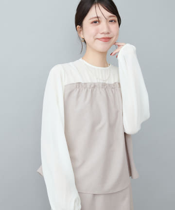 NICE CLAUP / OLIVE des OLIVE OUTLET(ナイスクラップ  / オリーブ デ オリーブ アウトレット) 【natural couture】キレイめブラウス+スカートセットアップ