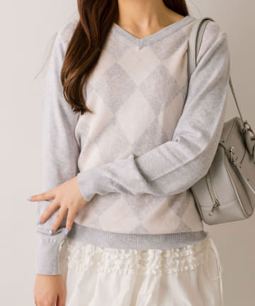 NICE CLAUP / OLIVE des OLIVE OUTLET(ナイスクラップ  / オリーブ デ オリーブ アウトレット) 【OLIVE des OLIVE】アーガイルニット